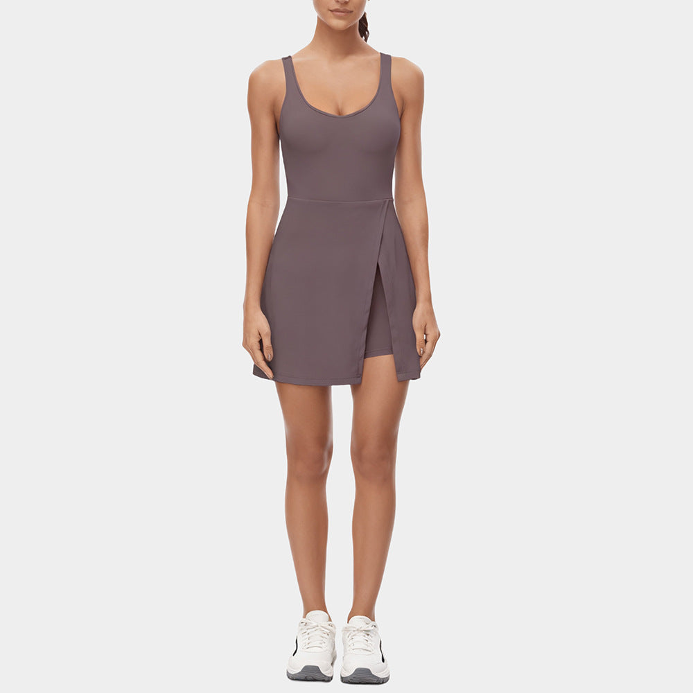 Womens Strappy Split Jumpsuit Athletic Dress
