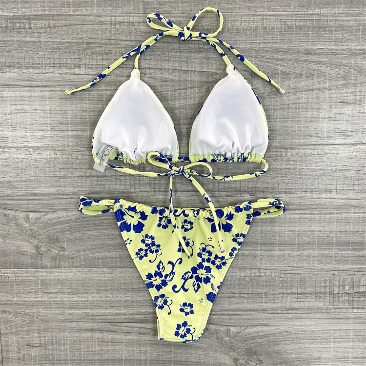 Sexy Print Bikini Women's Fission Swimsuit
