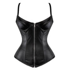 European And American Court PU Punk Tunic Women's Shoulder Strap Shapewear