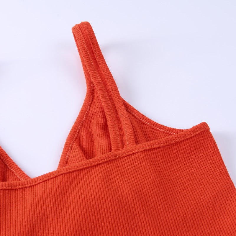 Women's New Inner Trim Backless Top In Solid Color