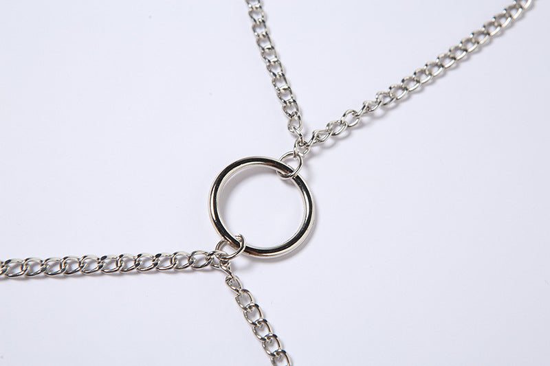 European And American PU Leather Cross Neck Hanging Chain Outer Wear Inner Wear Tube Top