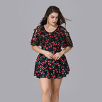 Women's Oversized Skirt Print One Piece Swimsuit