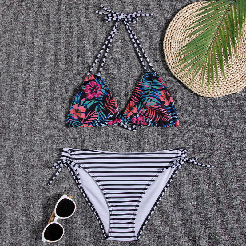 New Bikini Women's Swimsuit Printed Halter Series