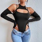 Women's Design Sense Finger Slings Halter Neck Jumpsuit
