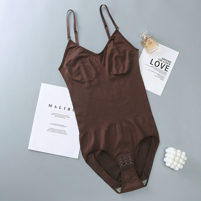 Strap-style One-piece Shapewear With Front-button Closure, Womens