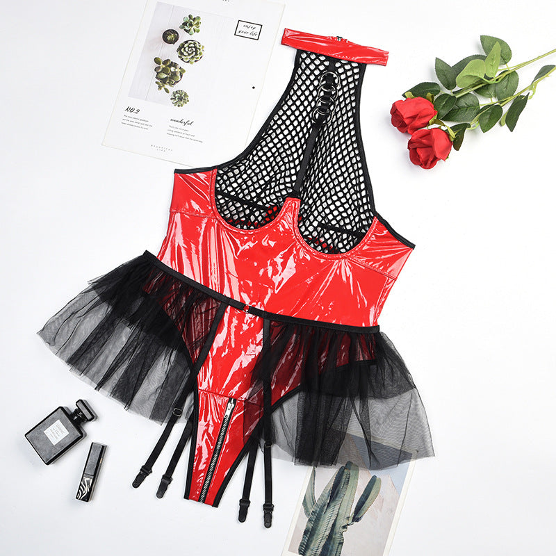 Mesh Joint Halter Jumpsuit