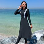 Womens Quick Dry Form Fitting Long Sleeve Swimsuit