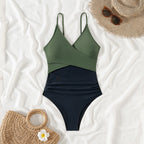 Color-block One-piece Womens Swimsuit