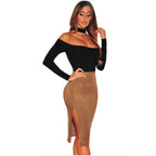 Women's Halter Off-the-shoulder Long Sleeve Jumpsuit