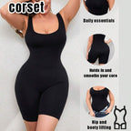 Women's Wide Strap Body Shaper Bodysuit - Tummy Control & Butt Lifter Shapewear With Push-Up Bust Support, Waist Cincher Corset For Postpartum Recovery & Firming