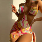 European And American Bikini Swimsuit Three-piece One-piece Swimsuit