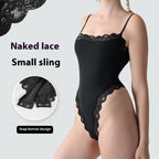 Lace Edge Adjustable Jumpsuit Skinny Inner Match Vest