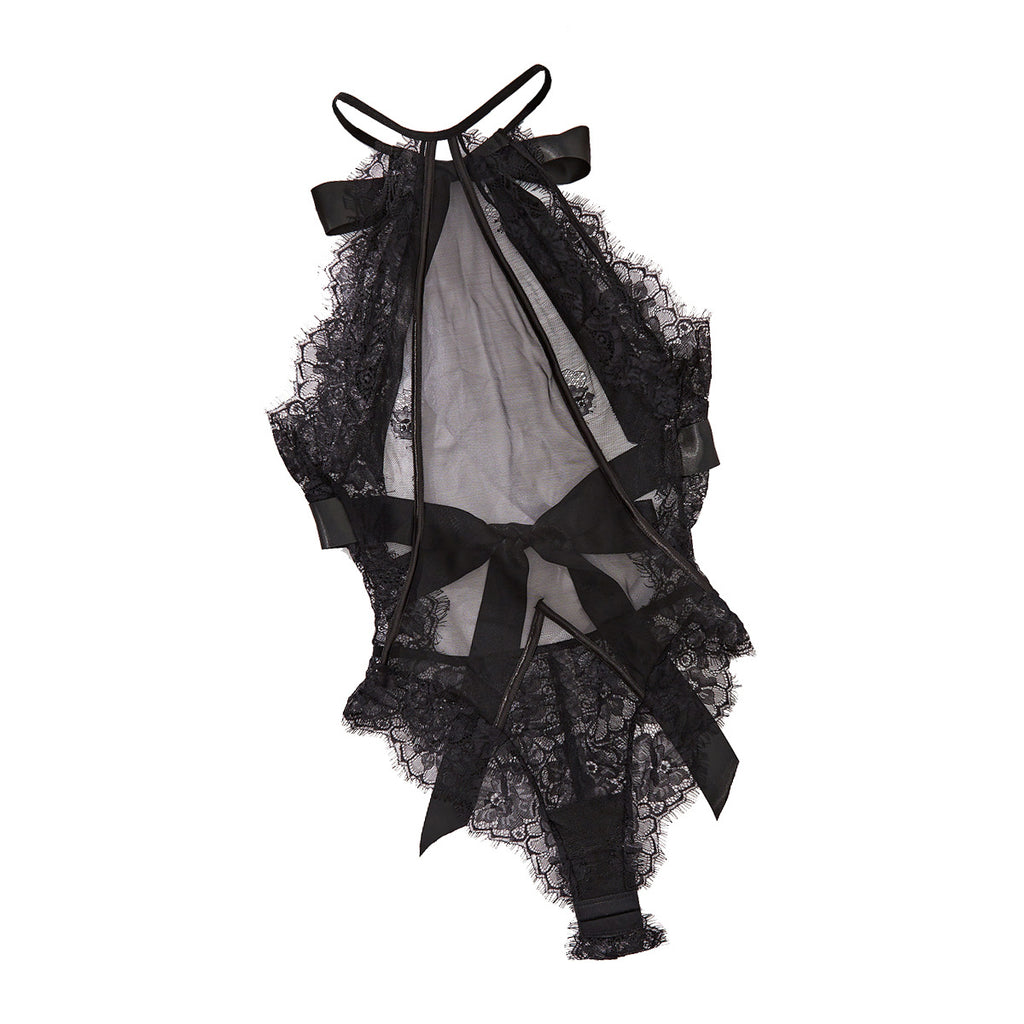 Joint Halter Strap See-through Jumpsuit
