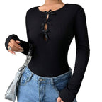 Simple Slim-fit Crew-neck T-shirt For Fallwinterversatile And Perfect As A Base Layer