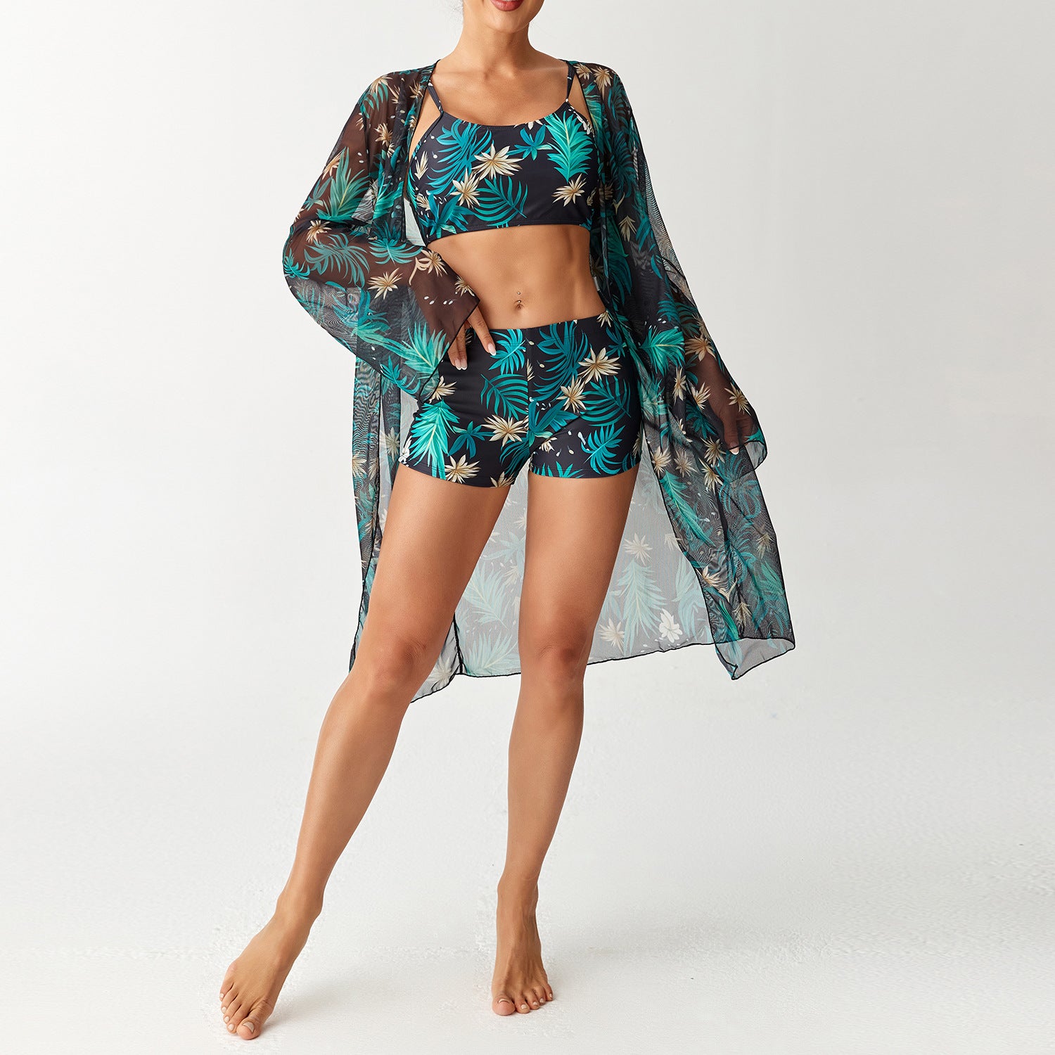 Swimsuit Long Sleeve Blouse Split Three-piece Set