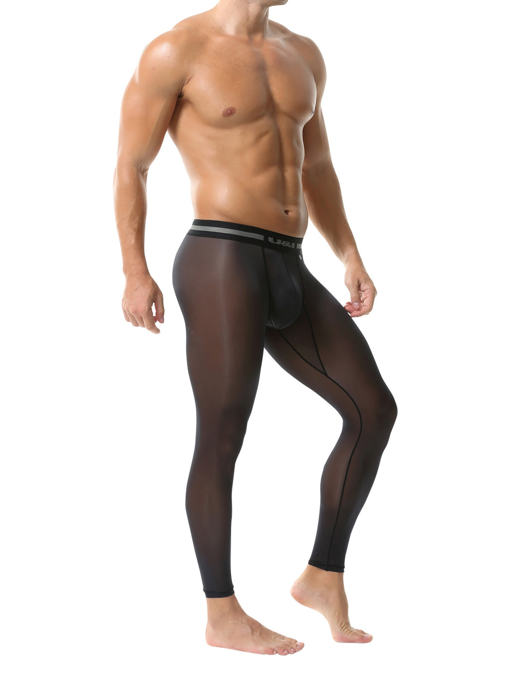 Men's Base Layer Pants Ultra-thin Smooth Transparent Fitness Leggings