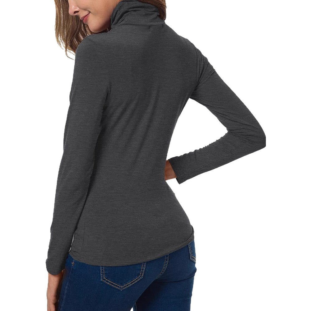 Solid Color High-neck Long-sleeved Base Layer