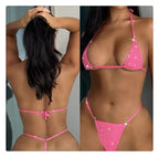 Women's Gold And Silver Shiny Bikini Split Swimsuit