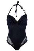 Conservative Lace Hydrangea Solid Color Sexy One-piece Swimsuit Swimsuit