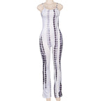 Women's Sling Sleeveless Hollow  Back Print Jumpsuit Women