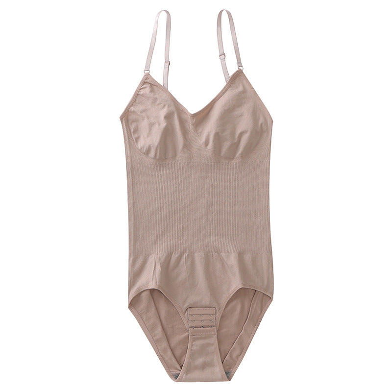 Strap-style One-piece Shapewear With Front-button Closure, Womens