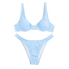 Bikini Floral Yellow Split Swimsuit