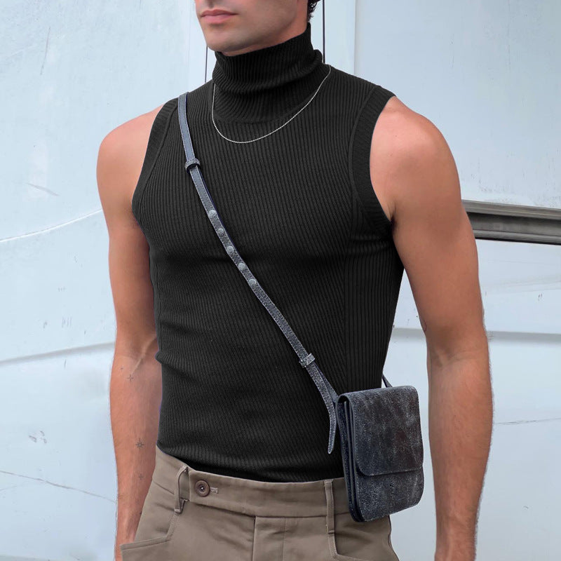 Mens Fashionable Solid-Color Sleeveless Base Layer Tank Top