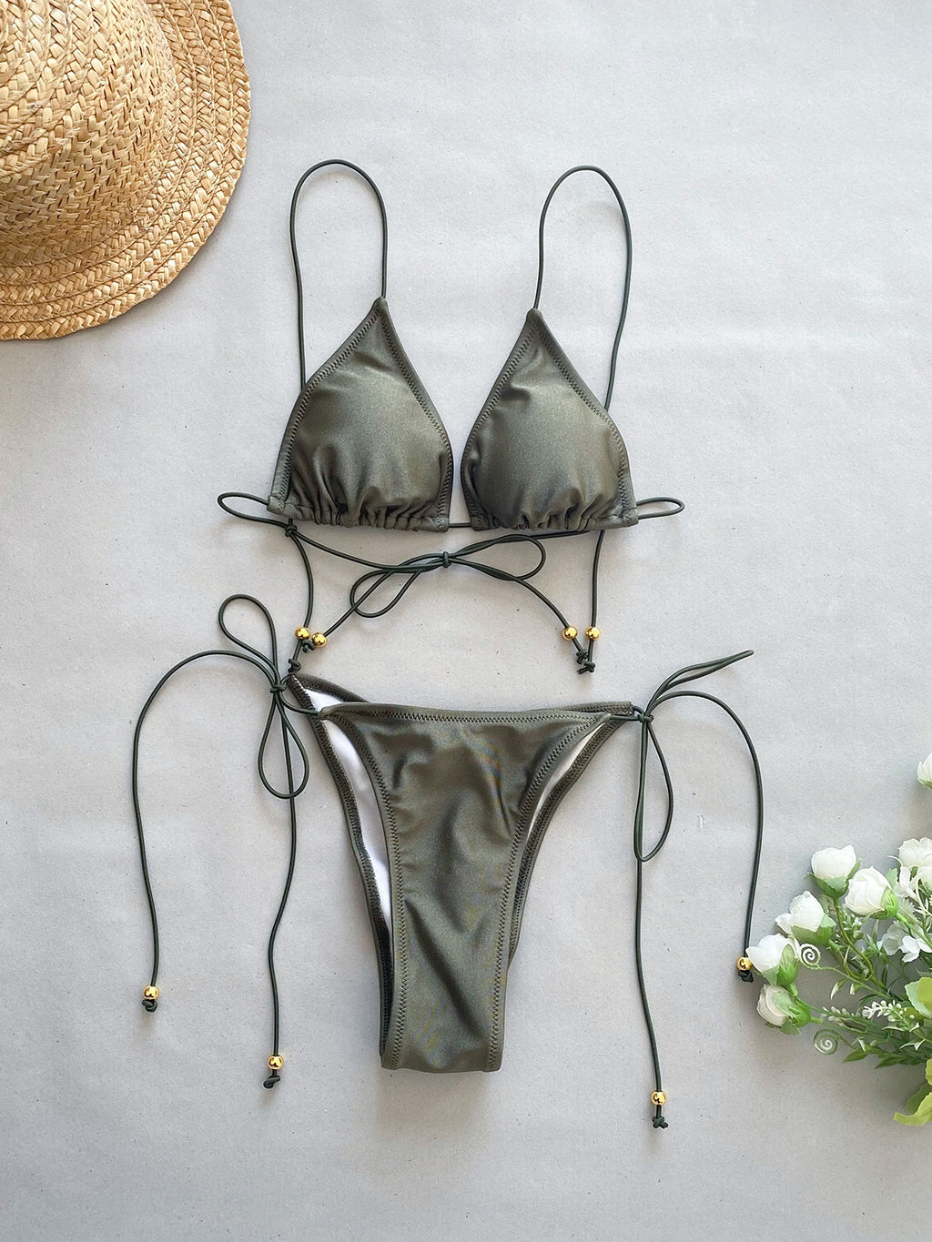 European And American Bikini Rope Sexy Split Women's Swimsuit Swimsuit