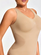 Women's Tank Top Shapewear Bodysuit - Tummy Waist Back Control With Butt-Lift Sheer Back