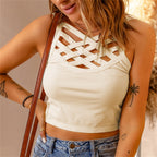 European And American Short Solid Color Camisole Vest Women's Inner And Outer Top