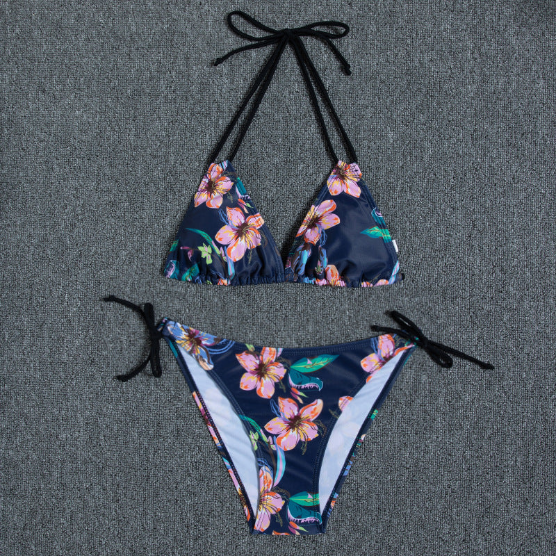 New Bikini Women's Swimsuit Printed Halter Series