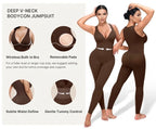 Deep V Shapewear With Chest Support Breathable High-Waisted Tummy Control Jumpsuit