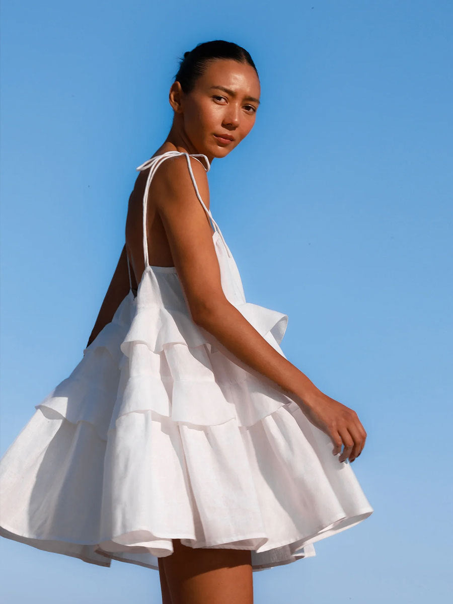 Women's Multi-layer Ruffled Spaghetti Straps Dress