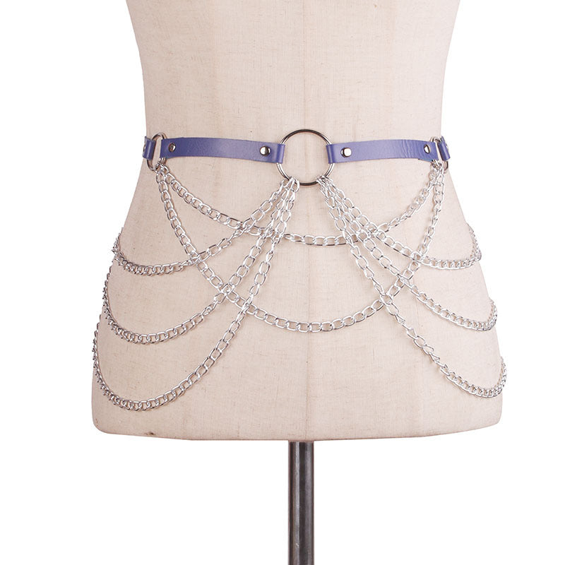 Multi-layer Cross Hollow Tassel Waist Chain