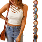 European And American Short Solid Color Camisole Vest Women's Inner And Outer Top