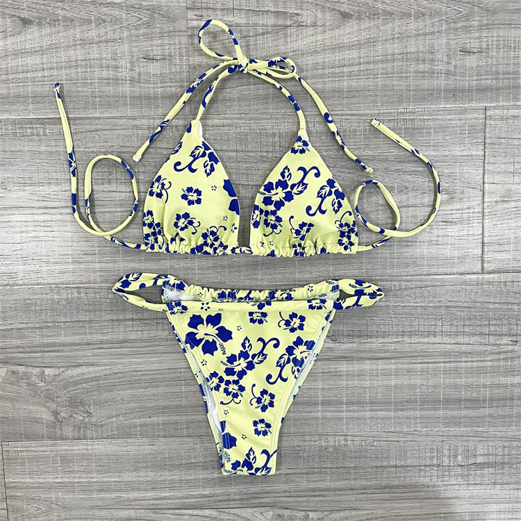 Sexy Print Bikini Women's Fission Swimsuit