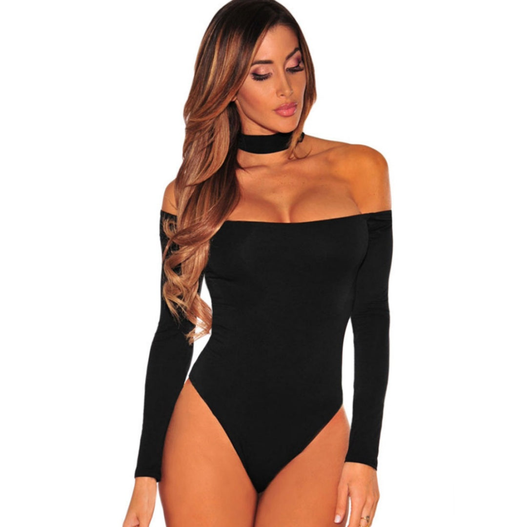 Women's Halter Off-the-shoulder Long Sleeve Jumpsuit